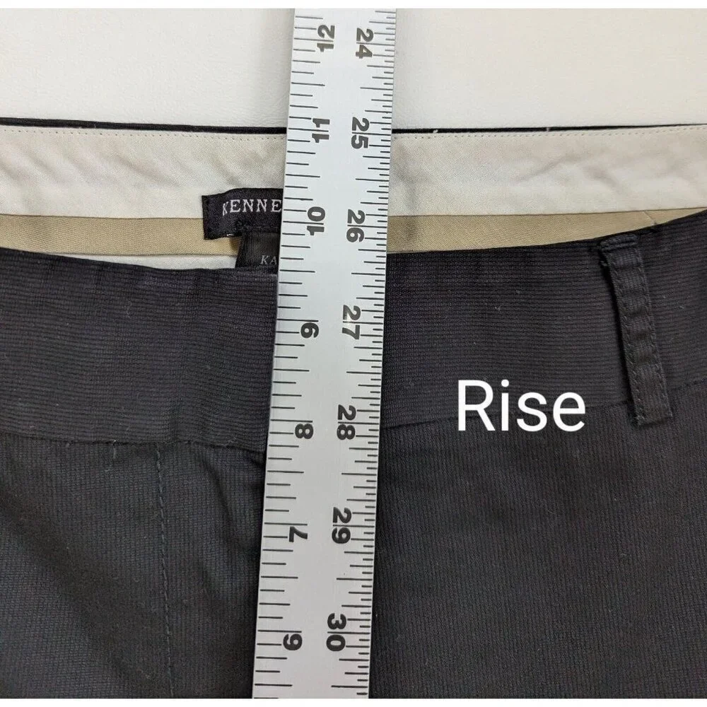 Kenneth Cole Kayla Wide Leg Dress Pant Flat Front Black Size 8